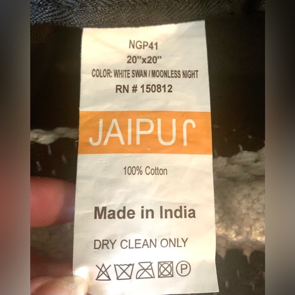 20x20 Jaipur Black & Cream Throw Pillow - Picture 4 of 9